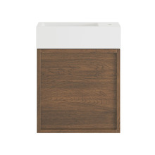 Cali 460mm Walnut Wall Hung Vanity with Basin & Shaving Cabinet Package